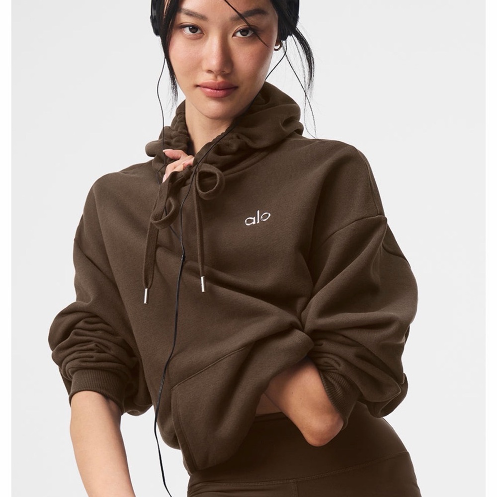 ALO Yoga Accolade Hoodie in Espresso sz M